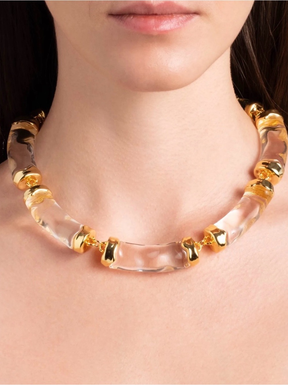 Alexis Bittar Liquid Lucite Pillow Link Necklace